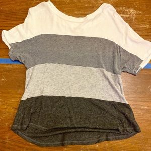 Blu Pepper Chunky Striped Shirt - Greyscale